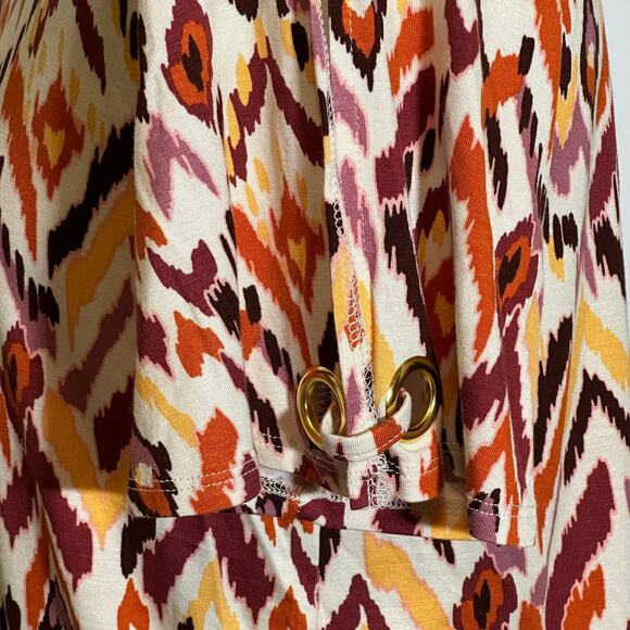 NWT Cable & Gauge Orange Geometric Print Open Sleeve Blouse Womens Size Small S - Picture 6 of 12